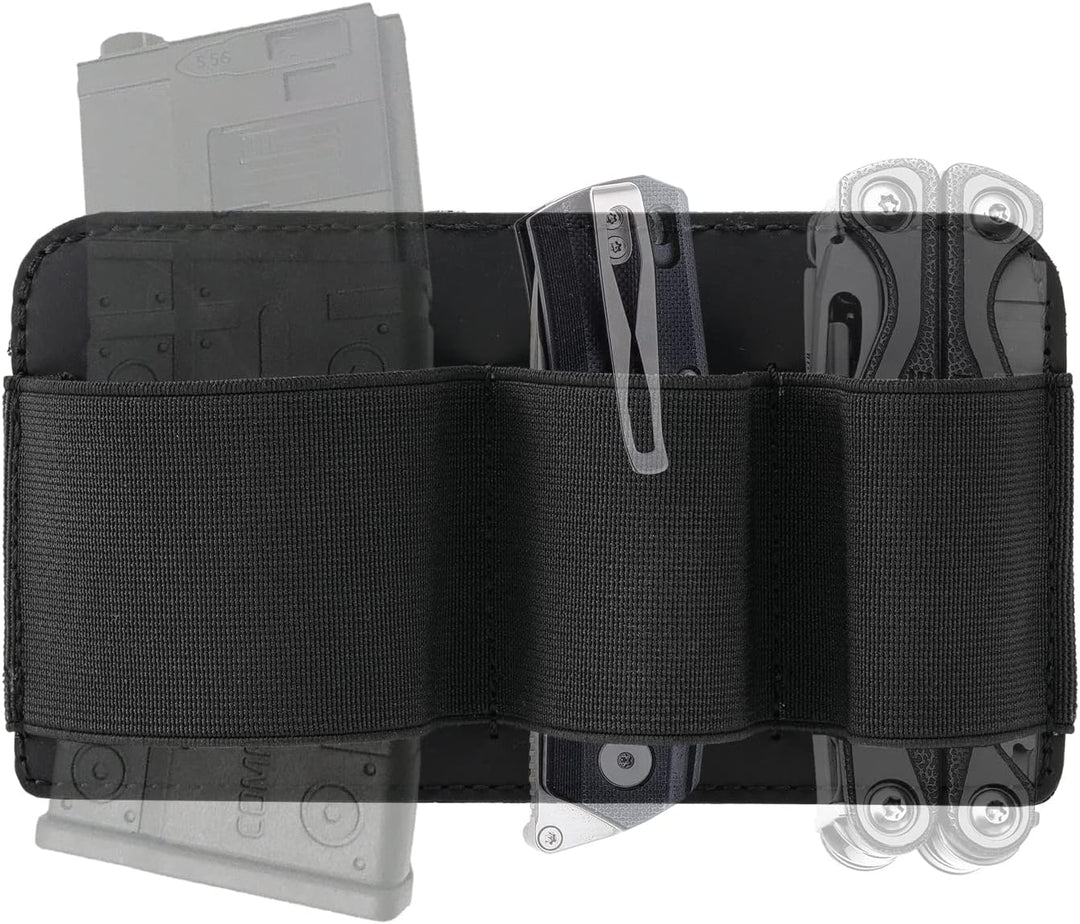 VIPERADE PL6 EDC Elastischer Organizer Patch mit Haken, seitlicher Leder EDC Halter Patch für Taktis