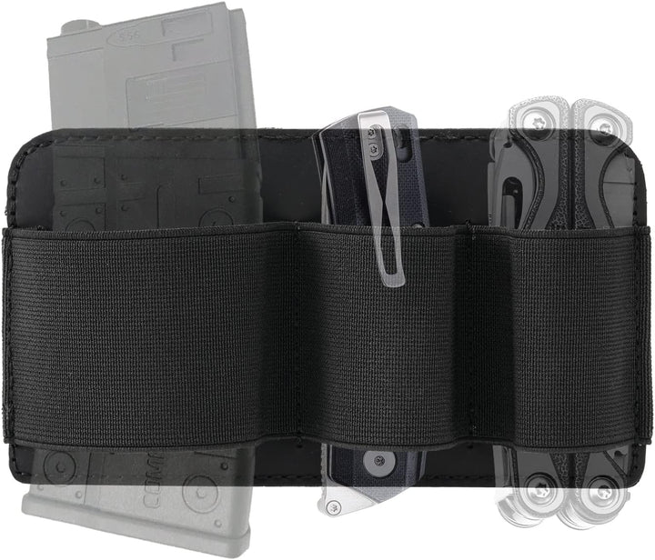 VIPERADE PL6 EDC Elastischer Organizer Patch mit Haken, seitlicher Leder EDC Halter Patch für Taktis