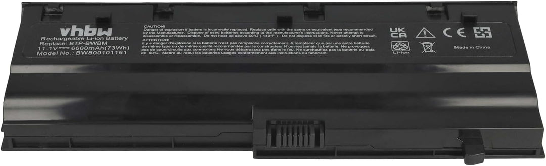 vhbw Akku kompatibel mit Medion Akoya MD96582, MD96640, MD96663 Notebook (6600mAh, 11,1V, Li-Ion)