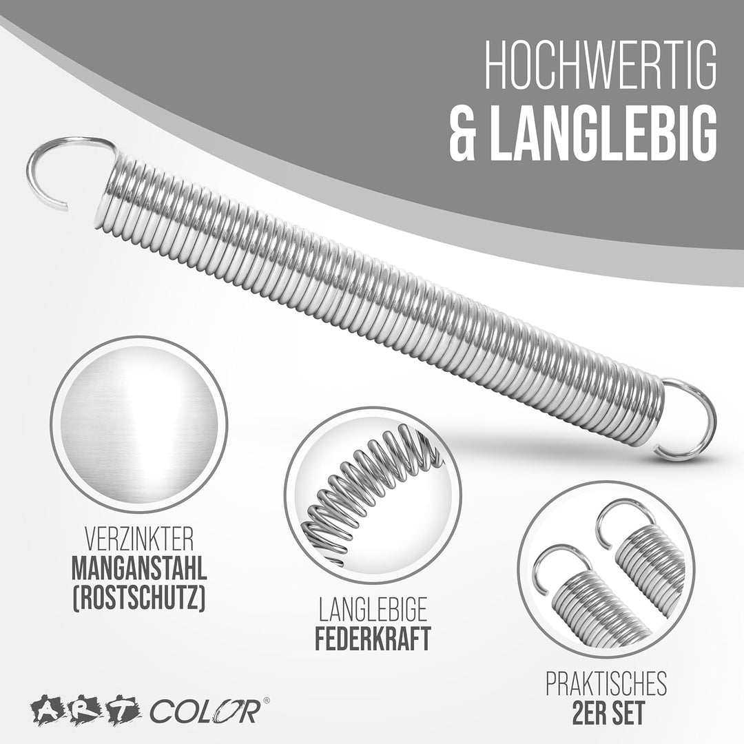 Garagentorfeder Paar (2 Stück) Universal Zugfeder - in 9 verschiedenen Grössen erhältlich - verzinkt