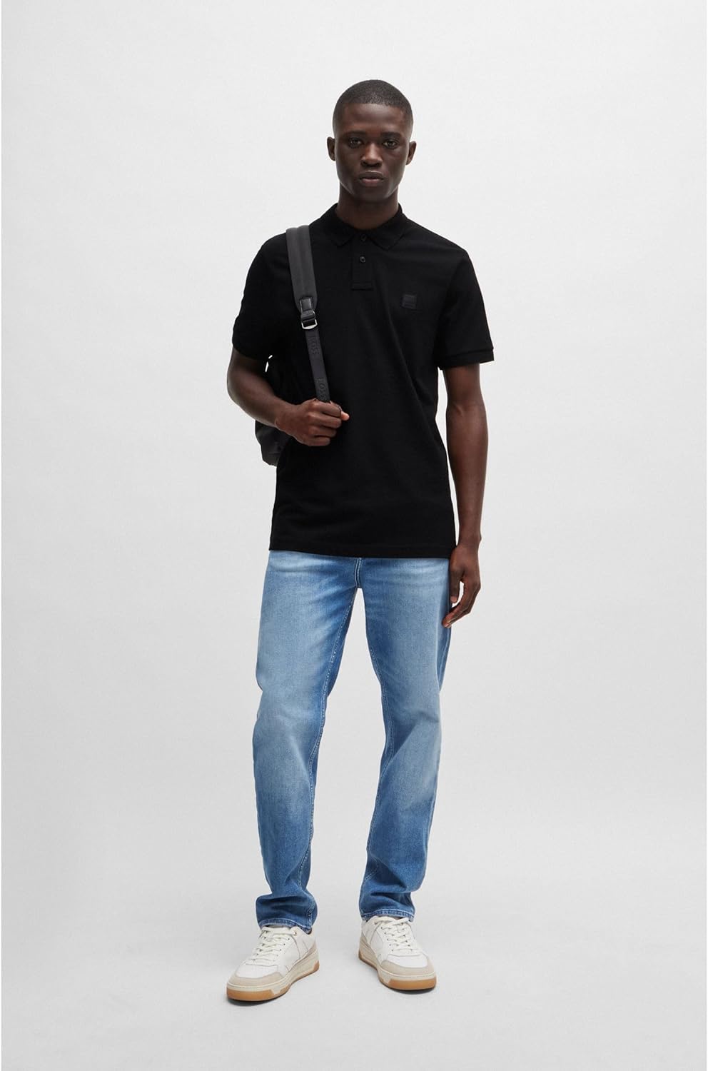 BOSS Herren Passenger Slim-Fit Poloshirt aus Stretch-Baumwolle mit Logo-Aufnäher XXL Black1, XXL Bla