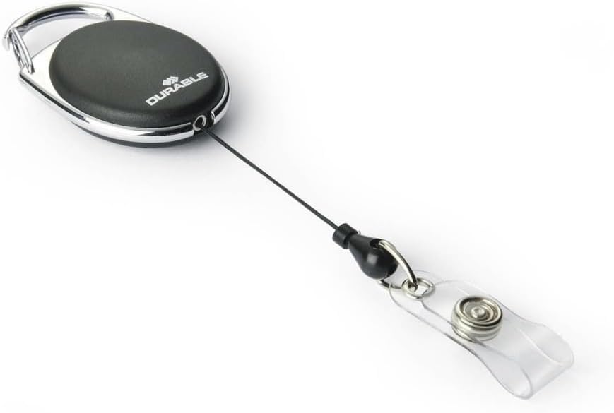 Durable Schlaufenclip Jojo Style (mit Metallclip und Druckknopfschlaufe) 10 Stück schwarz, 832401, S