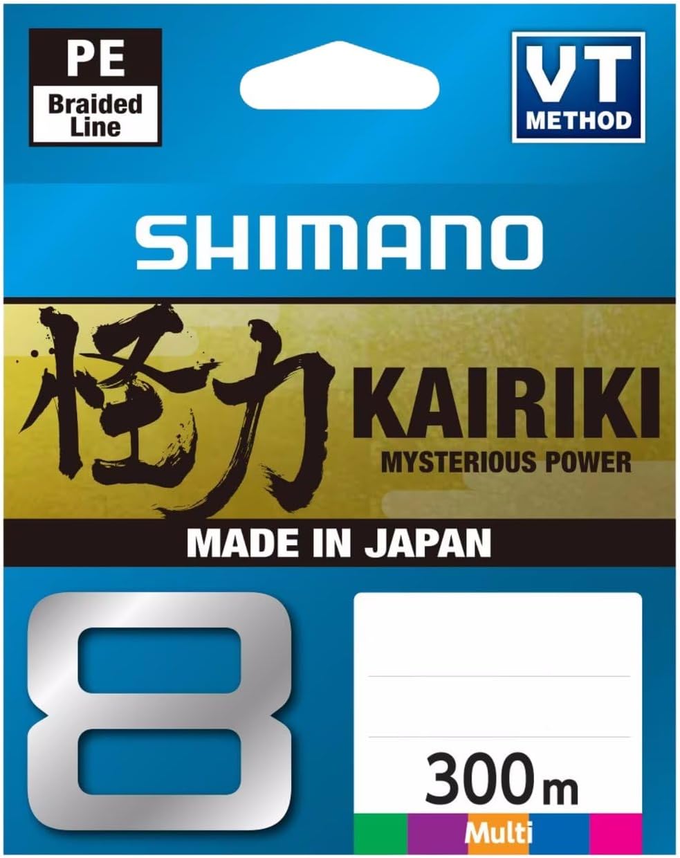 Shimano Kaïki 8, 300 Meter, Mehrfarbig, geflochtene Angelschnur, 59WPLA68R2 0.28mm / 29.3kg, 300m, 0