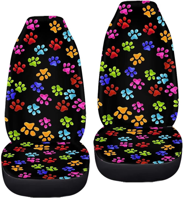 chaqlin Cartoon Hund Pfote Auto Sitzbezüge Set Frauen Girly Fahrzeuge Sitzschutz Kissenbezüge Nette