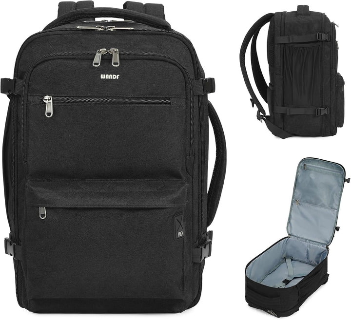 WANDF Handgepäck Rucksack 40x20x25cm für Ryanair Airlines, Untersitz-Reise-Handgepäck-Tasche mit Nas