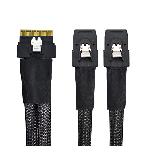 xiwai PCI-E Ultraport Slimline SAS Slim 4.0 SFF-8654 8i 74pin auf Dual SFF-8087 Mini SAS Kabel PCI-E