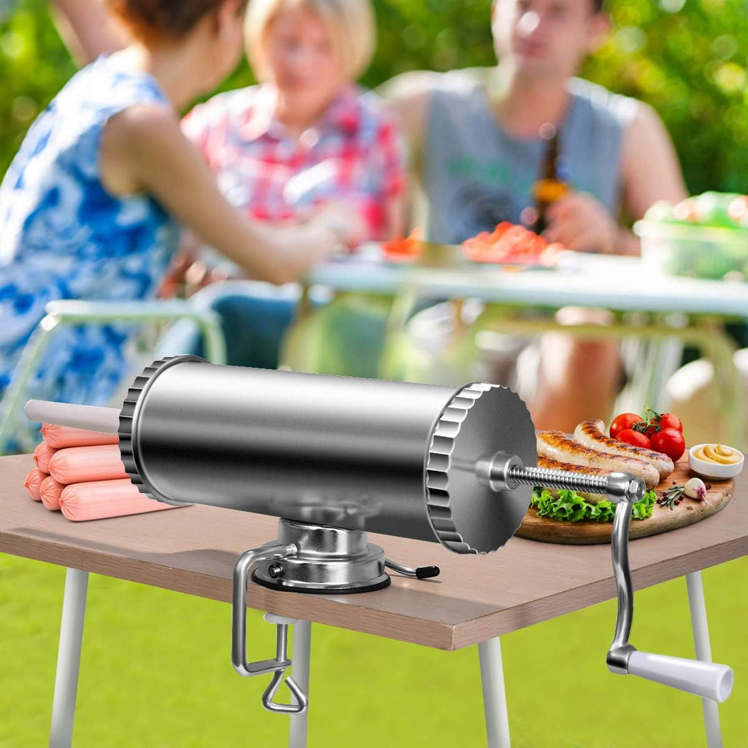 COSTWAY 3L Wurstfüller manuell, Wurstmaschine aus Alulegierung, Wurstfüllmaschine silber, Wurstpress
