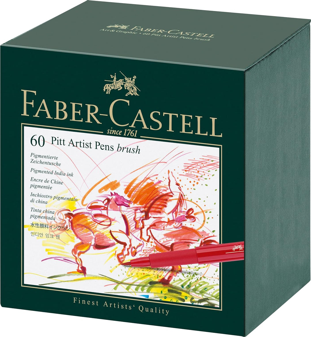 Faber-Castell 167150 PITT Künstlerstift Studiobox 60x Marker 60 stück (1er Pack) Single, 60 stück (1