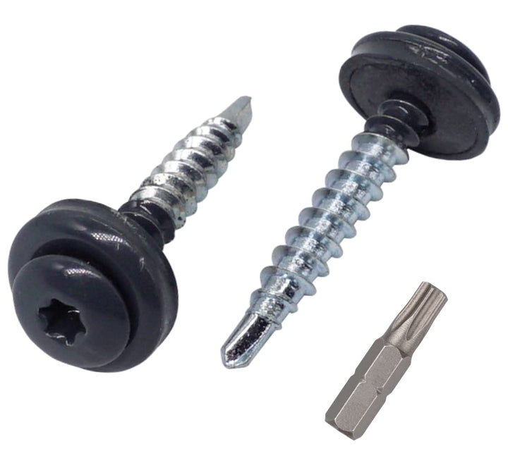 (250 Stück) Metall Dachdeckschrauben Torx 4,8x35 mm Lackierte selbstbohrende Schrauben mit EPDM Unte
