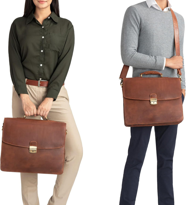 STILORD 'Loris' Klassische Aktentasche Leder Gross Herren mit 13-15 Zoll Laptop-Fach | Business-Tasc