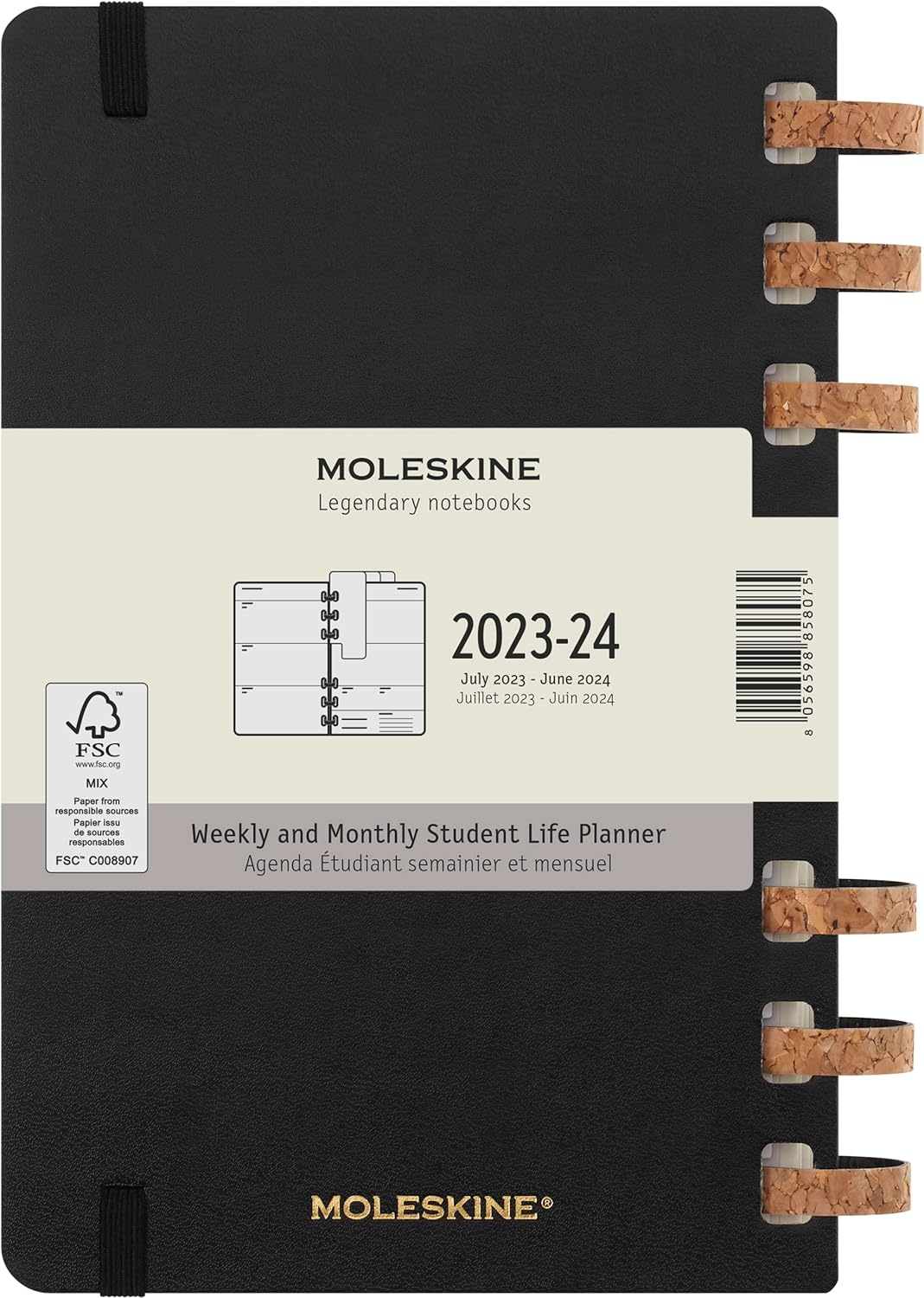 Moleskine Akademischer Monatsplaner 2023 -2024, 12-Monats-Wochen-und Monatsplanner, Universitätskale