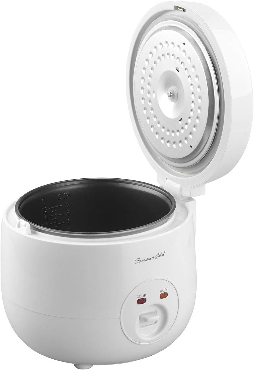 Rosenstein & Söhne Multikocher: Reiskocher mit Warmhalte-Funktion & Dampfgar-Einsatz, 1,2 Liter, 500