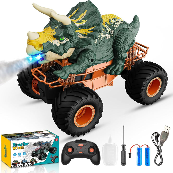 HappyGoLucky Monstertruck Ferngesteuertes Auto ab 3 4 5 6 7 8 Jahre, Dinosaurier Spielzeug ab 3-10 J