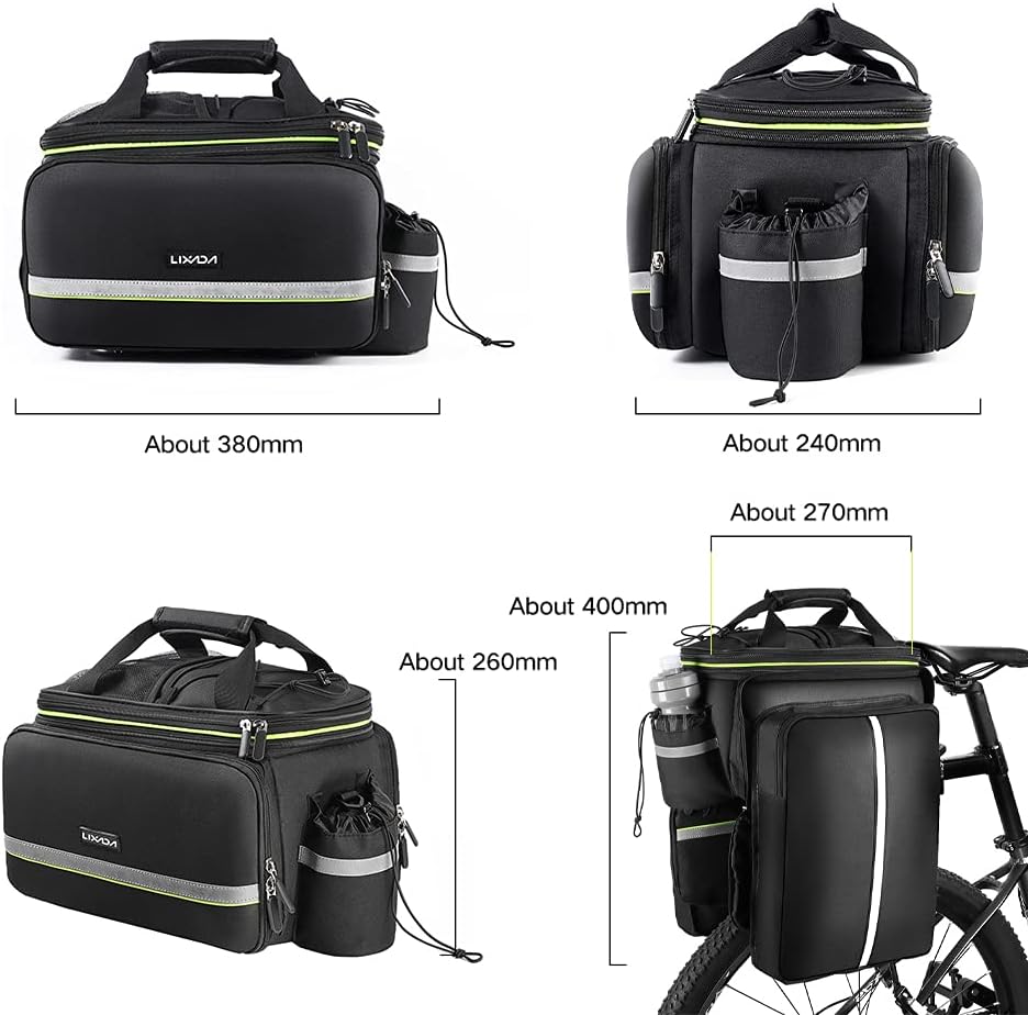 Lixada Fahrradtaschen für Gepäckträger, Fahrrad Gepäckträgertasche, Wasserdicht Fahrrad Sitz Tasche