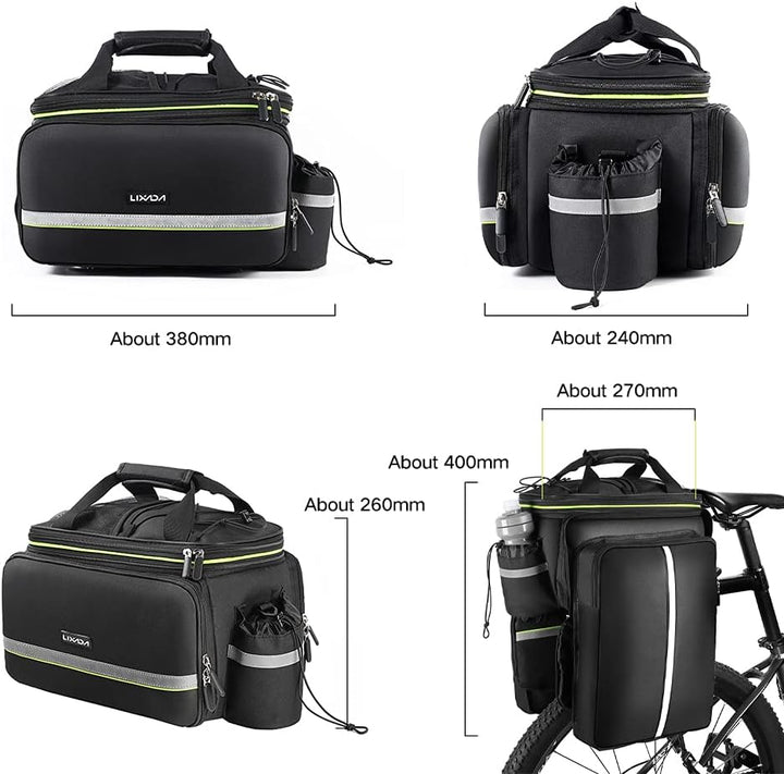Lixada Fahrradtaschen für Gepäckträger, Fahrrad Gepäckträgertasche, Wasserdicht Fahrrad Sitz Tasche