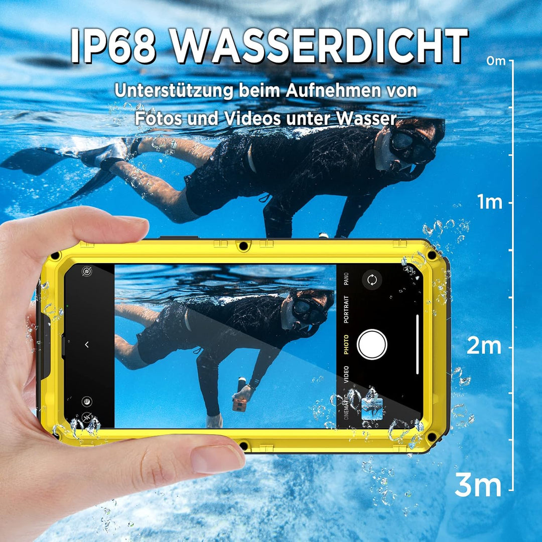 Beeasy für iPhone 12 Wasserdicht Outdoor Hülle (6,1"), Stossfest Panzerhülle Militär 360 Grad Schutz