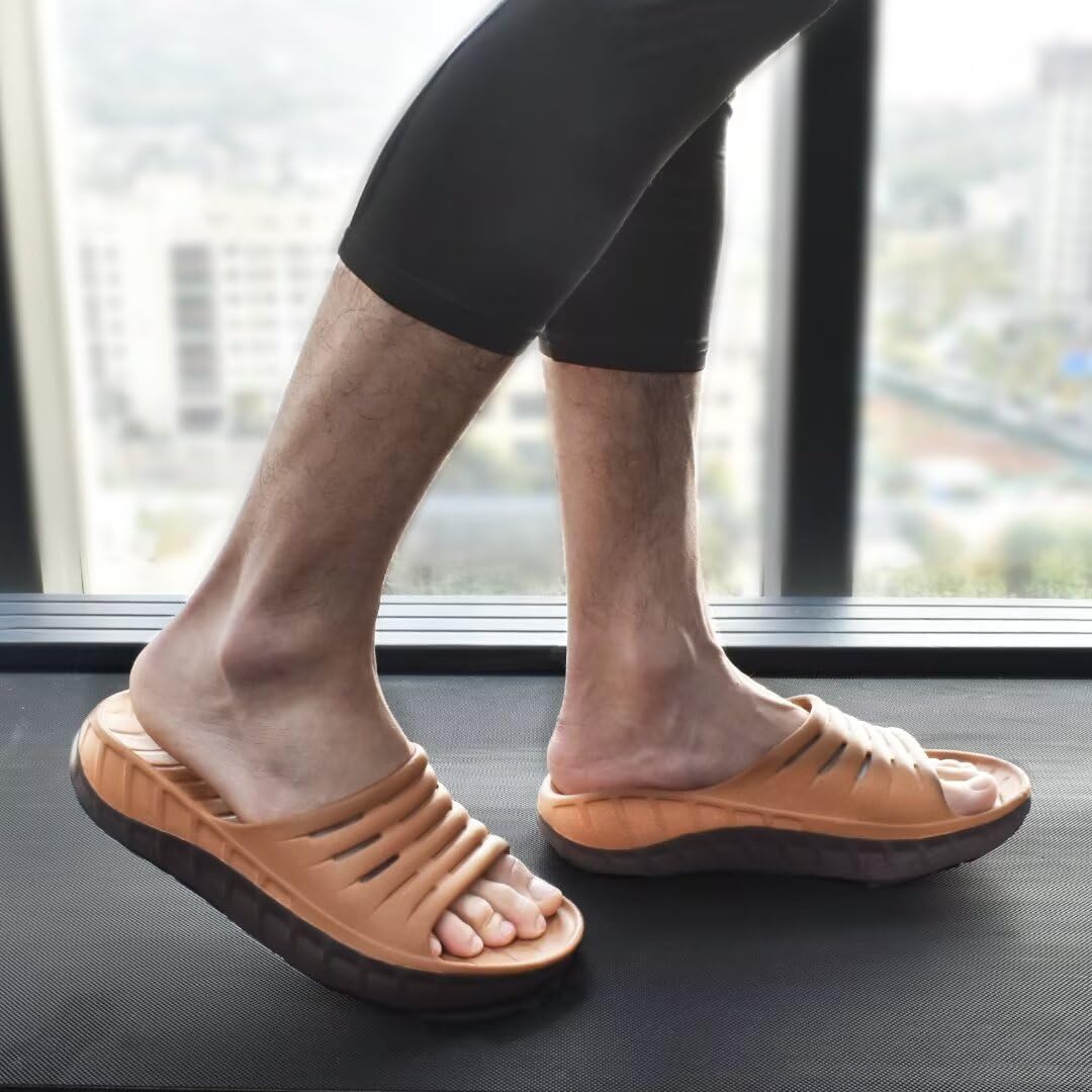 KuaiLu Recovery Sandalen Herren Bequeme Plantarfasziitis Schlappen Orthopädische Offene Zehen Männer