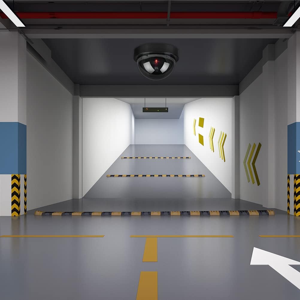 DODUOS 4 Stück Dummy Sicherheits Dome Kameras, Attrappe Kamera CCTV Dummy Überwachungskamera mit Rot