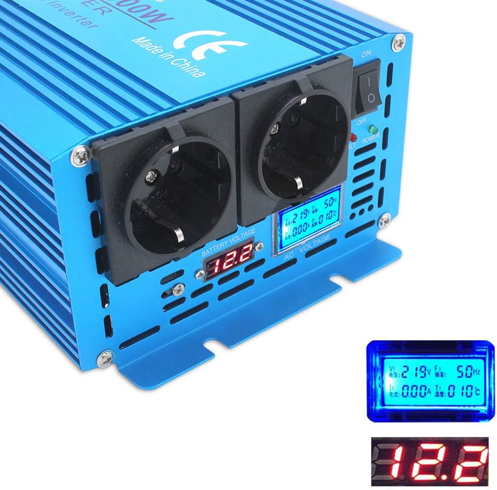 Cantonape 1500W/3000W Reiner Sinus Spannungswandler Wechselrichter 12V auf 230V Umwandler-Inverter K