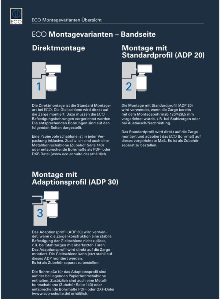 ECO-Schulte Die ECO Newton Gleitschiene EF BG DIN rechts RAL 9016 ECO weiss mit elektromagnetischer