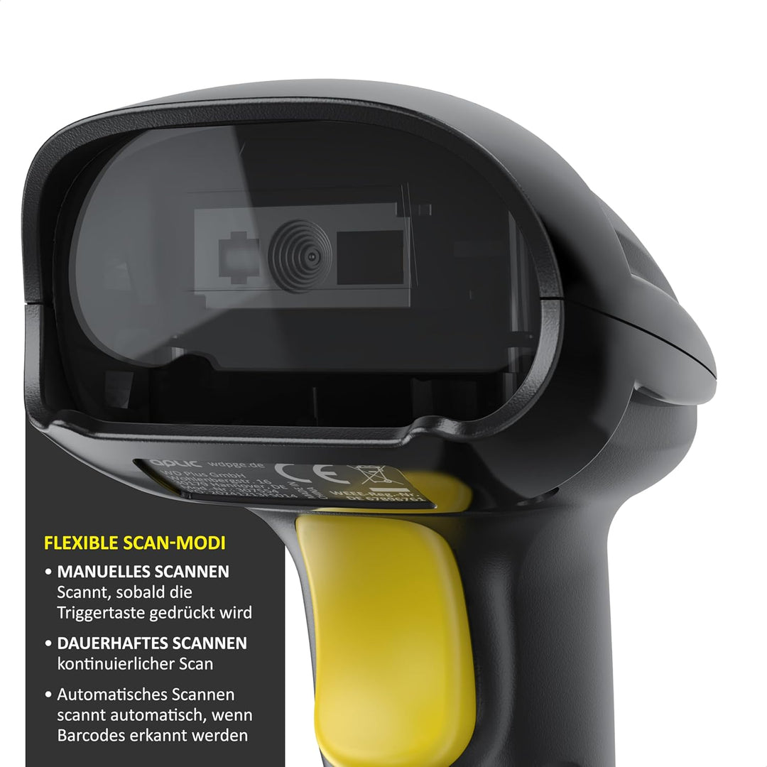 CSL - Barcode Scanner 1D 2D QR kabelgebunden – Single und Multi Scan - Bildschirm scannen - QR-Code