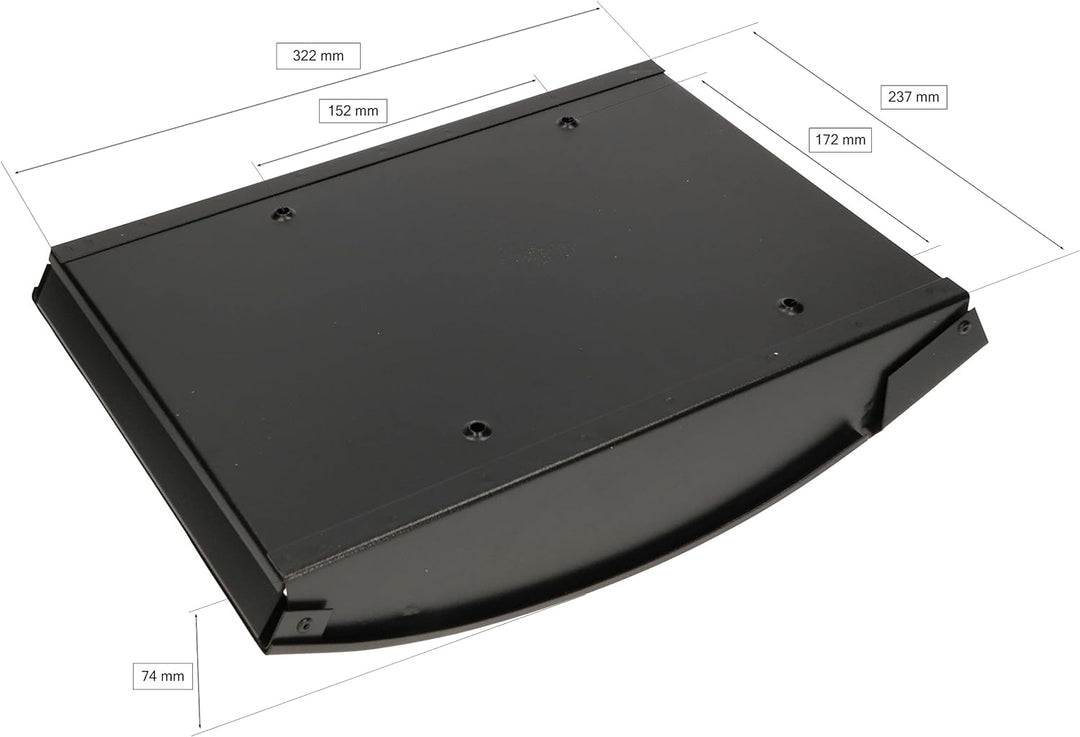 KOTARBAU® Briefkasten 340x245x75mm Schwarz Matt Format A-4 Konvex für Zeitungen Flugblätter, Schwarz