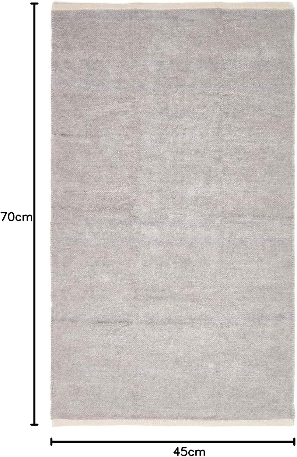 Homescapes waschbarer Chenille Teppich/Bettvorleger 90 x 150 cm handgewebt aus 100% Baumwolle, grau/