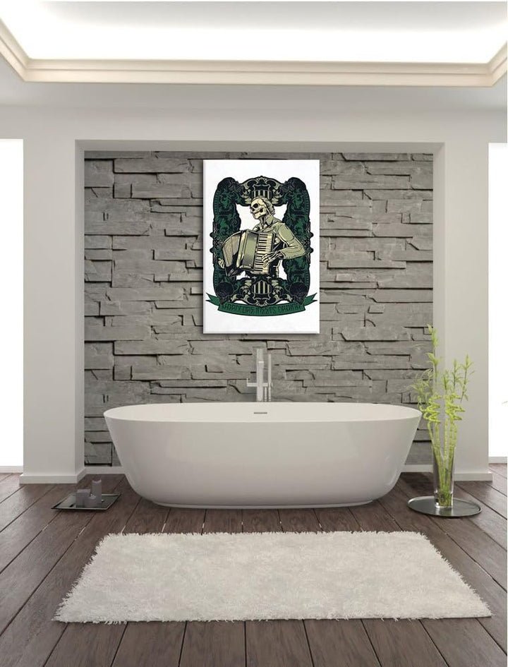 Hardcore meets Drama white Bild auf Leinwand, XXL riesige Bilder fertig gerahmt mit Keilrahmen, Kuns