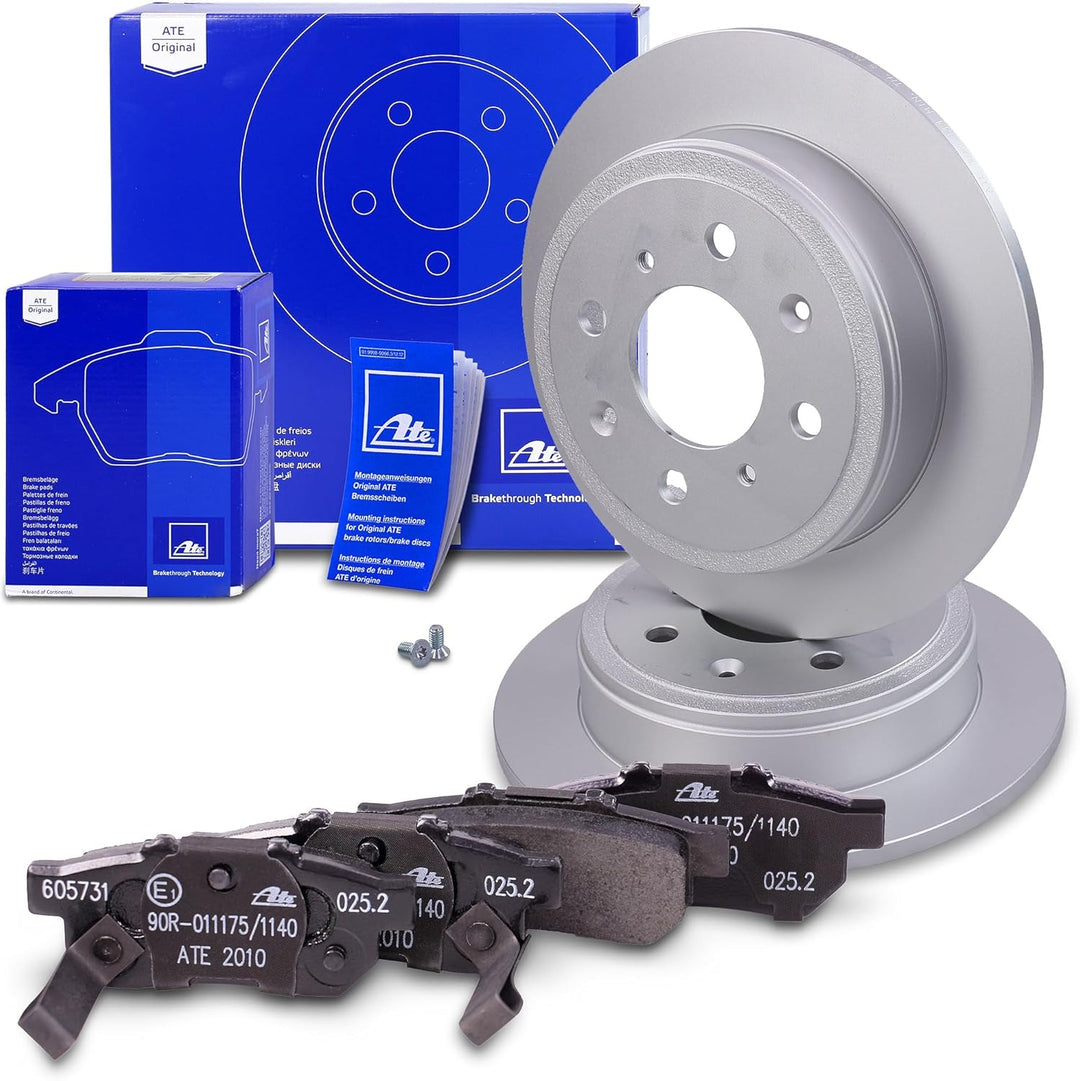 ATE Bremsenset Hinterachse inkl. Bremsscheiben Hinten Ø 239 mm Voll und Bremsbeläge Hinten