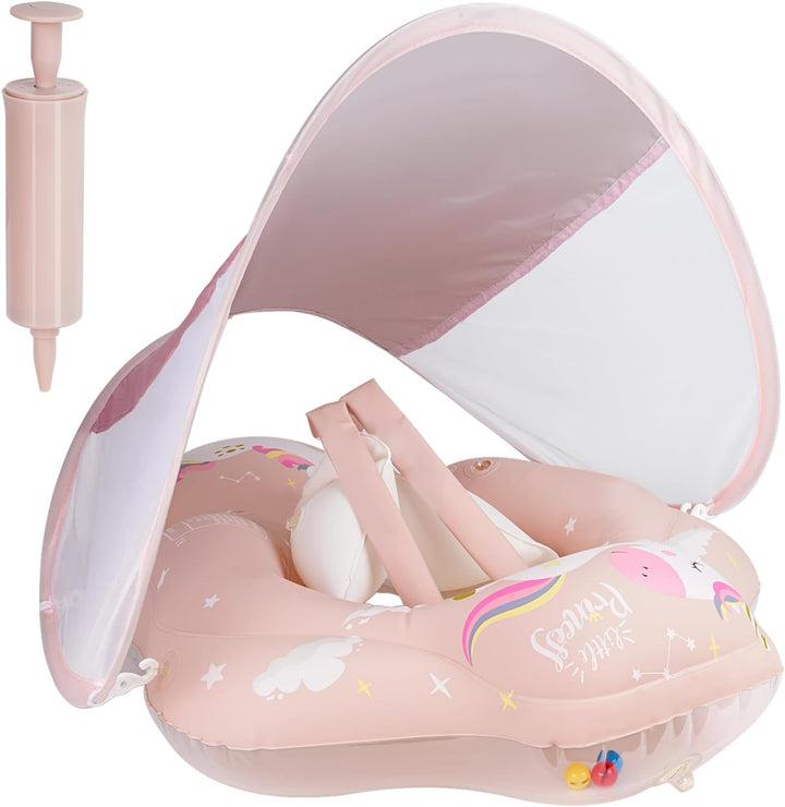 NEU 2023 Schwimmring Baby ab 3-36 Monate, Baby Schwimmring mit Sonnendach Entfernbar, Baby Schwimmhi