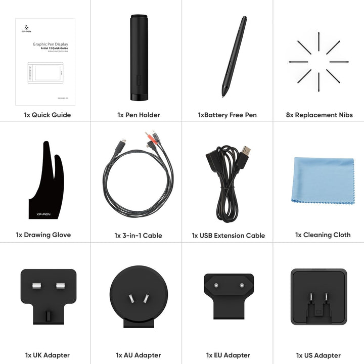 XP-PEN Artist 12 Grafikmonitor Drawing Pen Tablet Pen Display 1920 X 1080 HD IPS mit Touch Bar Zeich