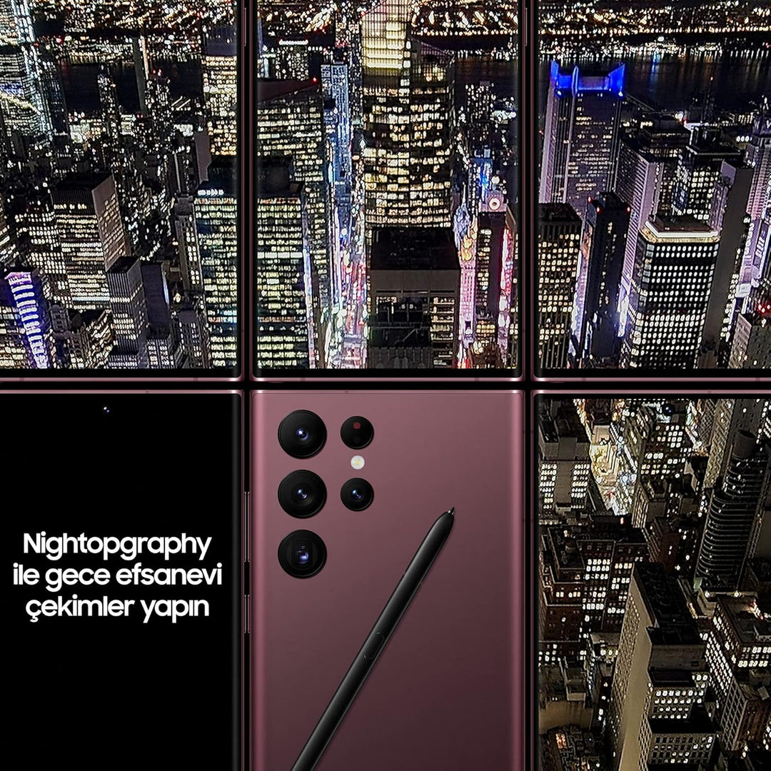 Samsung Galaxy S22 Ultra 5G 512GB | 12GB RAM Handy, Schwarz (Samsung Türkei Garantie) Alle Träger Sc