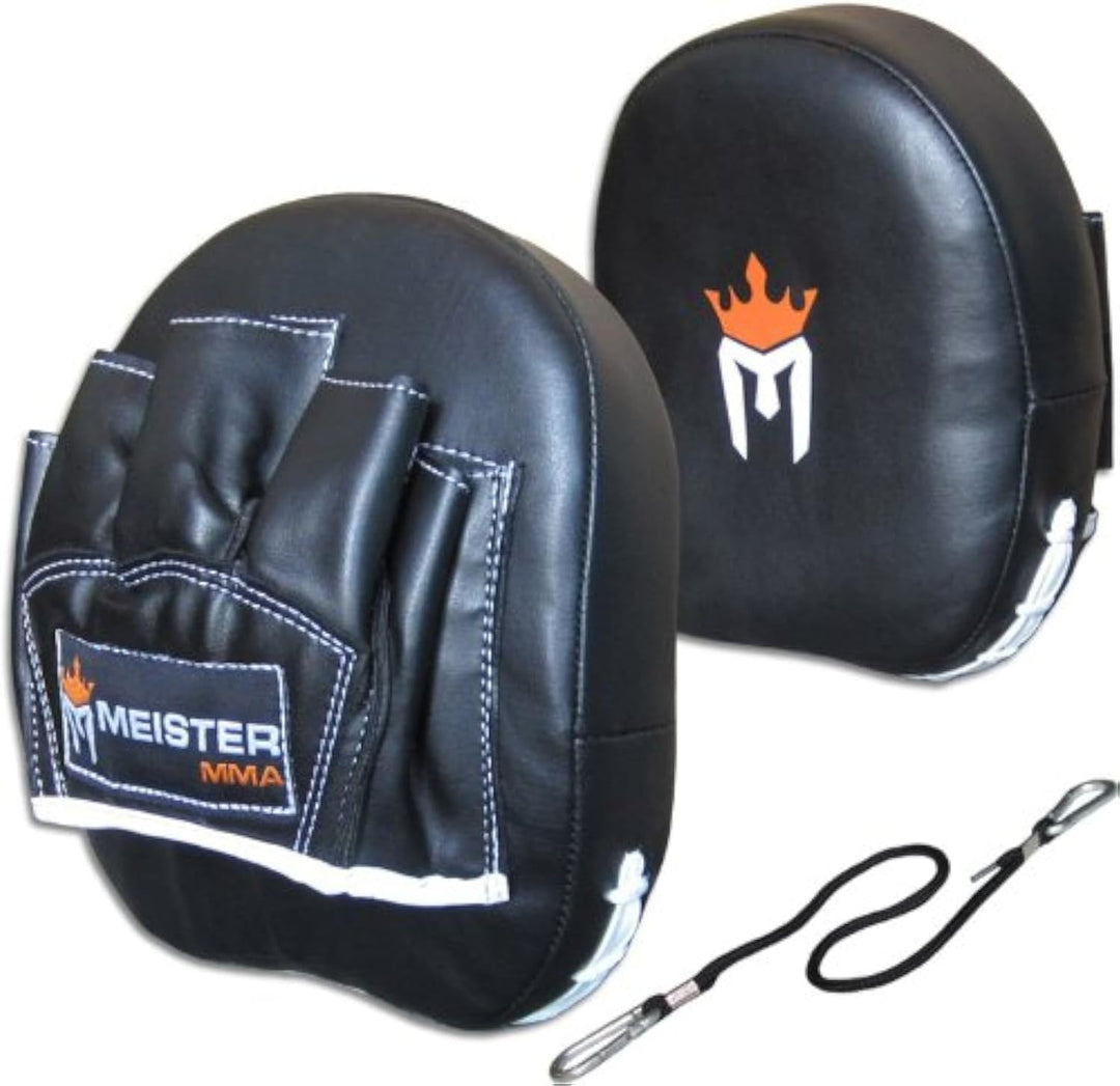 Meister MMA Lederhandschuhe Fokushandschuhe für MMA & Boxen 1 Paar – Schwarz