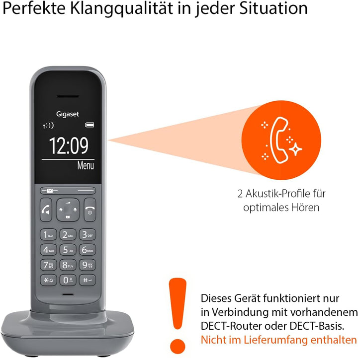 Gigaset CL390HX - Design DECT-Mobilteil mit Ladeschale - Fritzbox-kompatibel - Schnurloses Telefon f