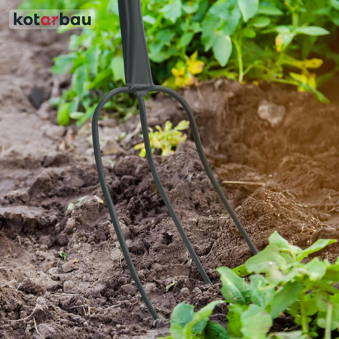 KOTARBAU® Mistforke 3 Zinken 125cm mit Metallstiel für Garten und Landwirtschaft