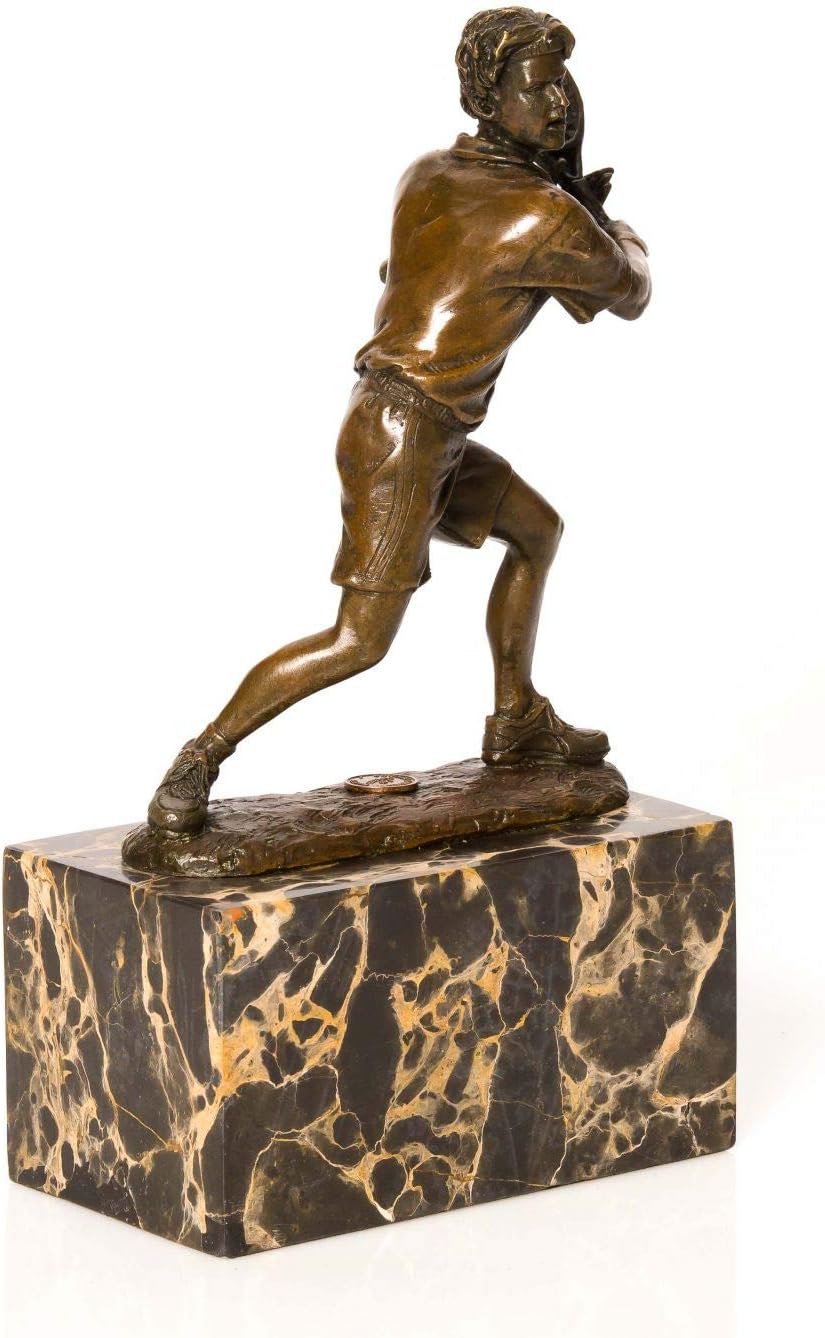 aubaho Bronzeskulptur Tennisspieler Tennis Pokal Skulptur Trophäe Verein Statue Preis