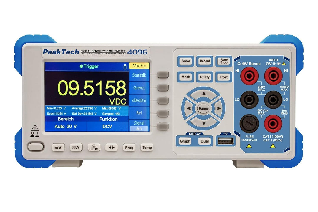 PeakTech 4096 - 200000 Counts Grafisches True RMS (bis 100 kHz) Tisch Multimeter mit LAN- & USB-Schn
