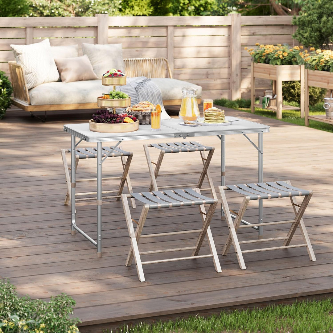 WOLTU Campingtisch Klapptisch Gartentisch Arbeitstisch Balkontisch höhenverstellbar Aluminium MDF Si