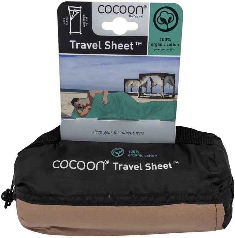 Cocoon Bio Baumwollschlafsack Travel Sheet - Organic Cotton earth brown Rechteck, earth brown Rechte