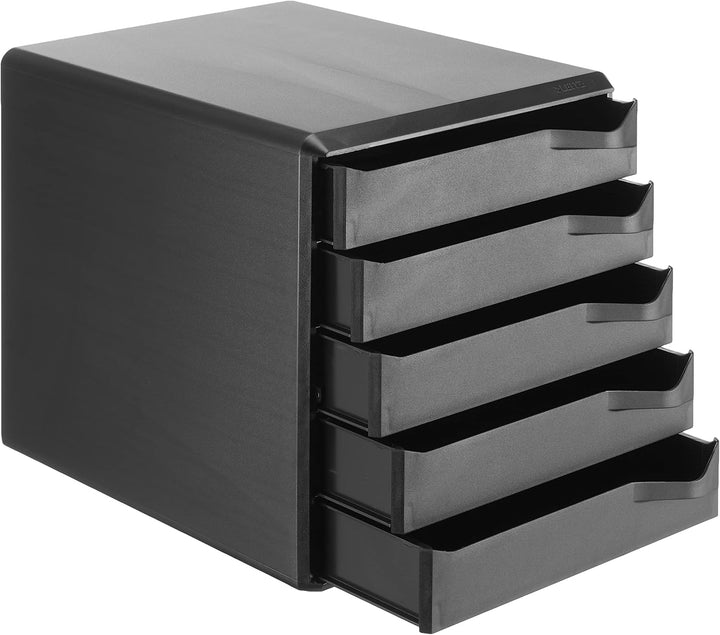 Leitz Post-Set mit 5 Schubladen, Schubladenset zur Aufbewahrung von Dokumenten und Büromaterialien,
