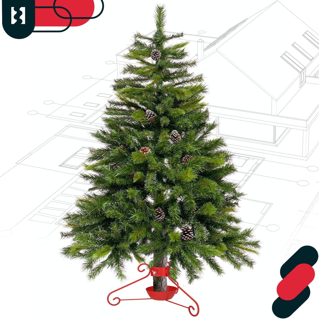 KOTARBAU® Weihnachtsbaumständer mit Wassertank Rot dekorative Christbaumständer Tannenbaumständer mi