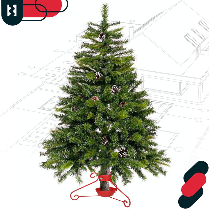 KOTARBAU® Weihnachtsbaumständer mit Wassertank Rot dekorative Christbaumständer Tannenbaumständer mi