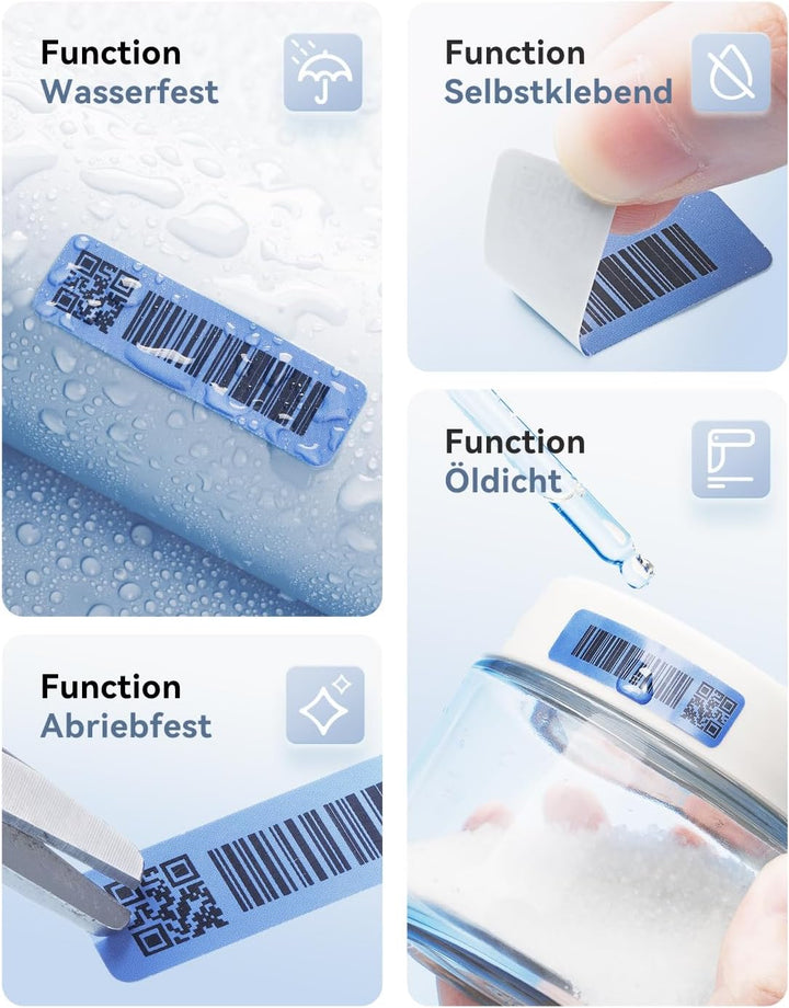 NIIMBOT Etiketten Selbstklebender Etikettenband für D110/D11/D101 Etikettendrucker, 12 x 40mm (0,47'