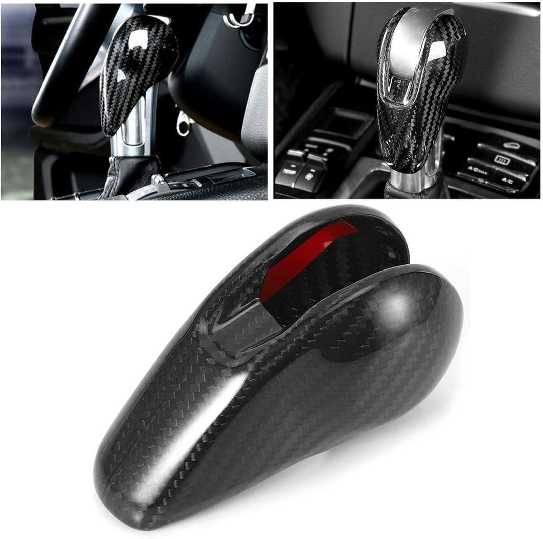 Auto Schaltknauf Abdeckung, Kohlefaser Schaltknauf Abdeckung Innenverkleidung Passt für Porsche MACA