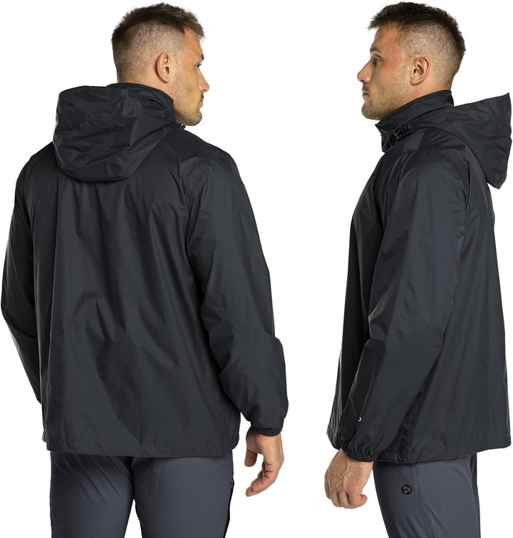 33,000ft Herren Windbreaker, Regenmantel M Schwarz, M Schwarz
