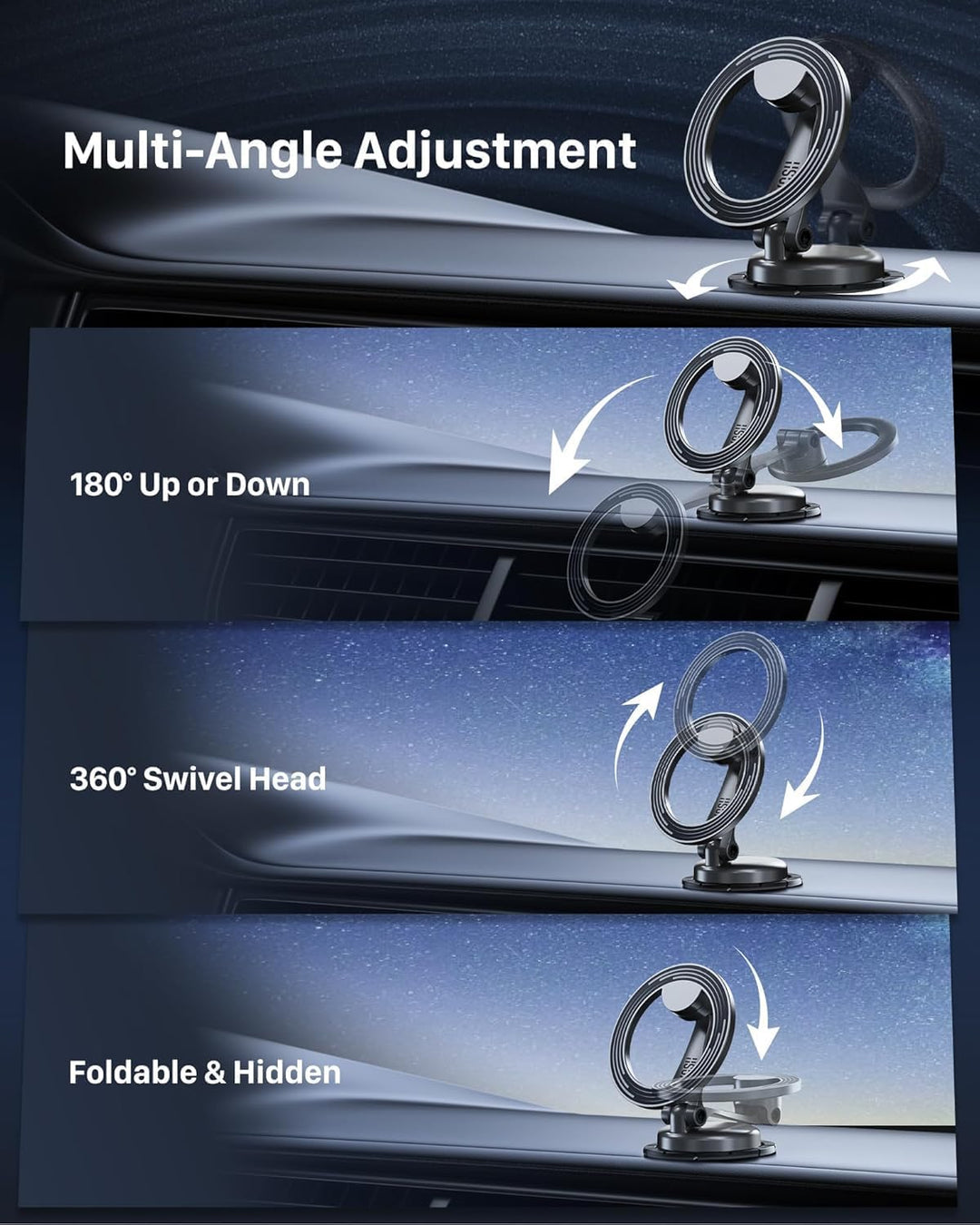 YOSH Mag-Safe Autohalterung Armaturenbrett, 2024 Stilvolle Zinklegierung Design, Universelle Magneti