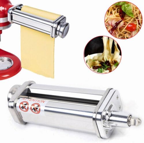 Begoniape Nudelaufsatz für Kitchenaid, Nudelmaschine Küchenmaschine mit Blattschneider Edelstahl Nud