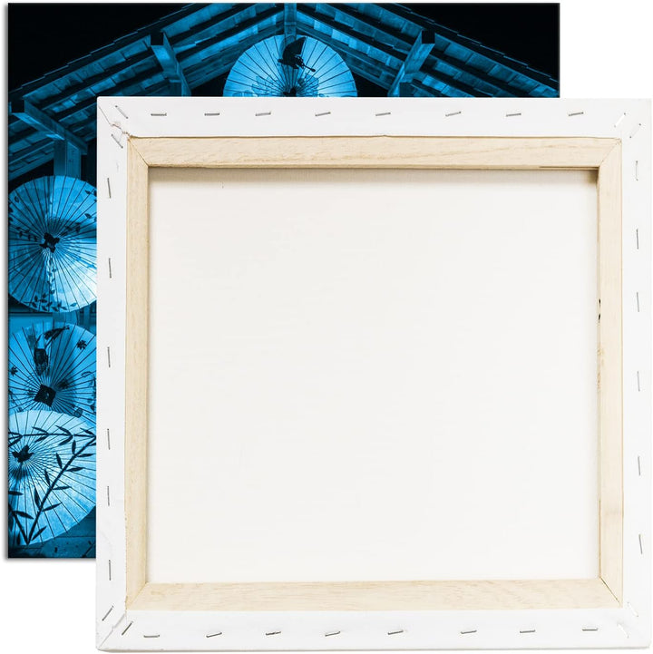 deyoli viele Bunte japanische Regenschirme Format: 70x70 Effekt: Monocrome Blau als Leinwandbild, Mo