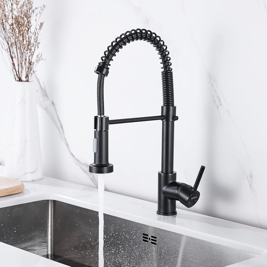 Cobbe Wasserhahn Küche, Spring Küchenarmatur mit Pull Down Sprüher Brause, 2 Sprühfunktionen, 360° D