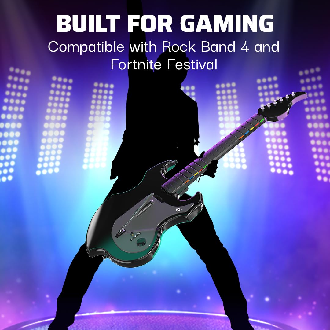 PDP Gaming RIFFMASTER Wireless Guitar Controller for Xbox Series X|S, Xbox One, & Windows 10/11 PC,